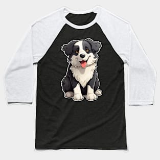 Cute Border Collie Dogs Funny Border Collie Baseball T-Shirt